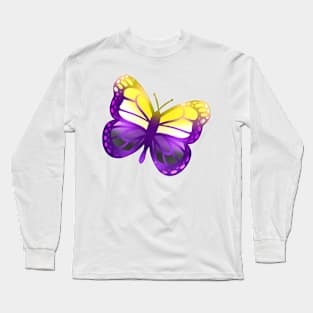 LGBTQ+ Pride Butterfly - Nonbinary Long Sleeve T-Shirt